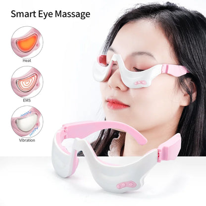 Electronic Eye Vibration Massage Mask EMS Warm Compress Eye Relaxation Glasses Reduce Dark Circles Anti-wrinkle Pouch Removal