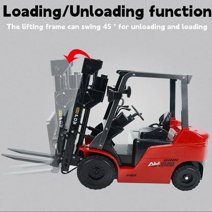 2.4G Wireless Remote Control Alloy Forklift Crane 11-way Simulation Forklift Model Electric Sound and Light Toy Car