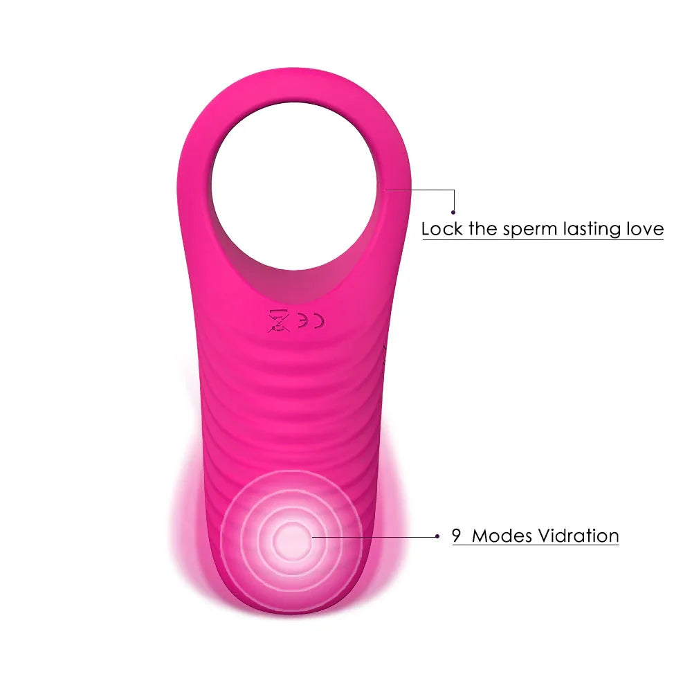 Wireless Remote Control Cock Ring with 9-Speeds Dual Vibration Delay Ejaculation  Clitoral Stimulator Sex Toys for Men Couple