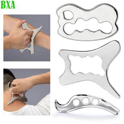 1pc Stainless Steel Scraping Gua Sha Massager Muscle Scraper Tool Body Deep Tissue Fascia Face Relaxation Massage Body Shaping