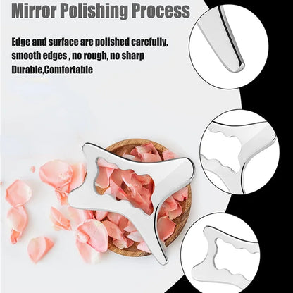 1pc Stainless Steel Scraping Gua Sha Massager Muscle Scraper Tool Body Deep Tissue Fascia Face Relaxation Massage Body Shaping