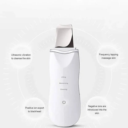 Professional Ultrasonic Ion Deep Face Cleaning Peeling  Facial Skin Scrubber USB Rechargeable Skin Care Device Beauty Instrument