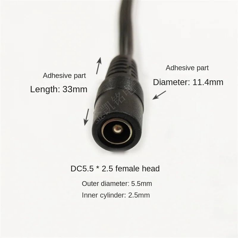 12V/24V DC5.5*2.5 Female To Car Charger Adapter Cable, All Copper, 18AWG, High Power Cigarette Lighter Wire