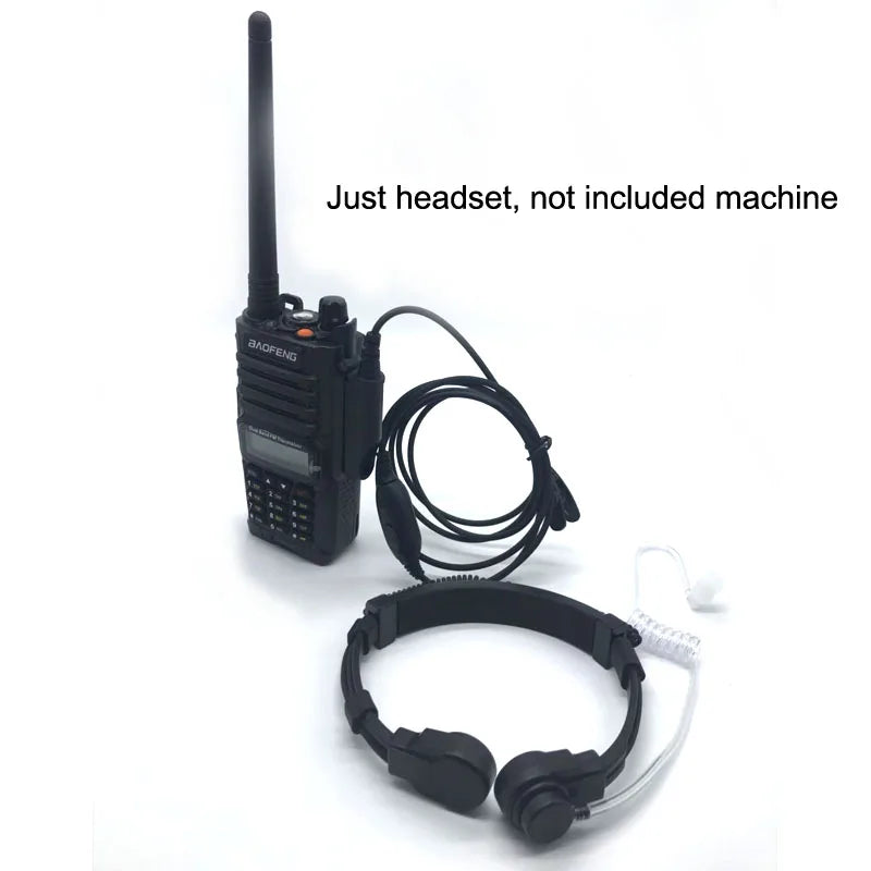 Acoustic Extensible Air Tube Throat Vibration PTT Mic Headset for BaoFeng A-58 A58 UV9R UV-9R Plus GT-3WP UV-5S Walkie Talkie