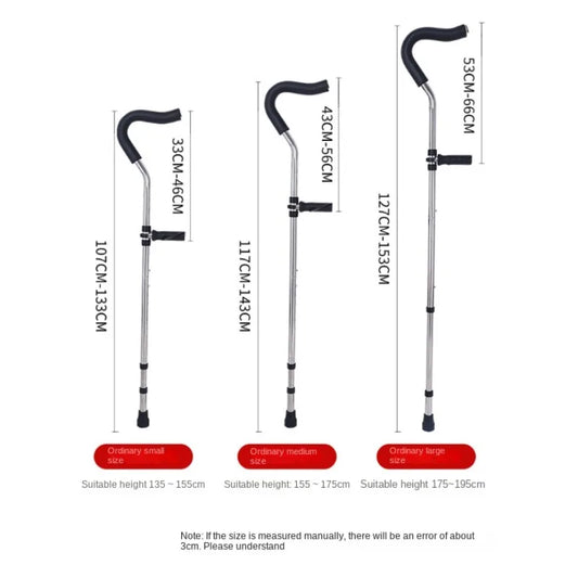 in-Motion Pro Crutch Foldable Ergonomic Handles Spring Assist Technology Articulating Tips Size Tall (5'7" - 6'10")