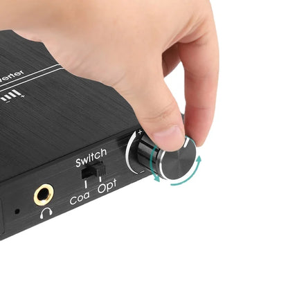 192KHz Digital To Analog Audio Converter - DAC Audio Converter with Optical and Coaxial Inputs, Volume Control