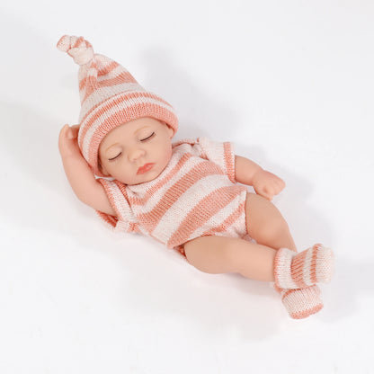 19cm Silicone Reborn Dolls Lifelike Reborn Baby Toys Waterproof Doll Cute Mini Sleep Soother Doll for Girls Birthday Gift