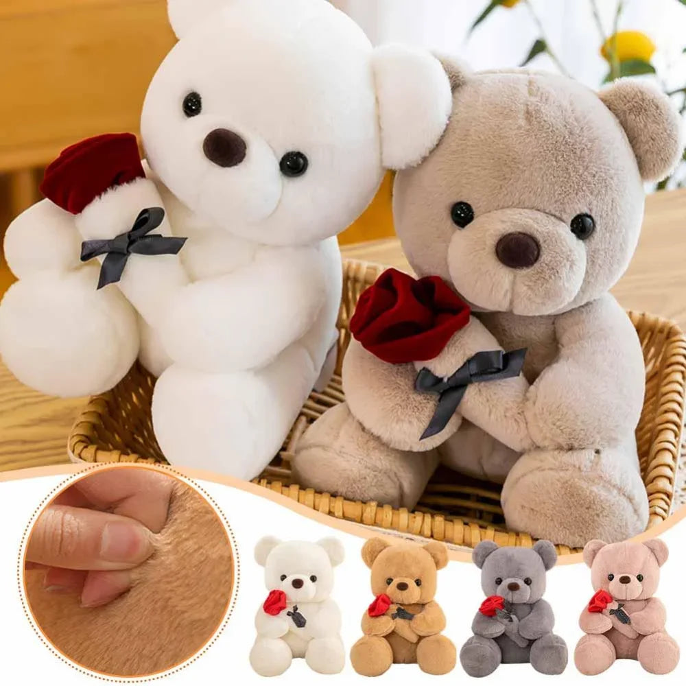 25cm Teddy Bear Valentine's Day Gift Teddy Bear Stuffed Animal Rose Bear Doll Girlfriend Couple Valentine's Day Gift