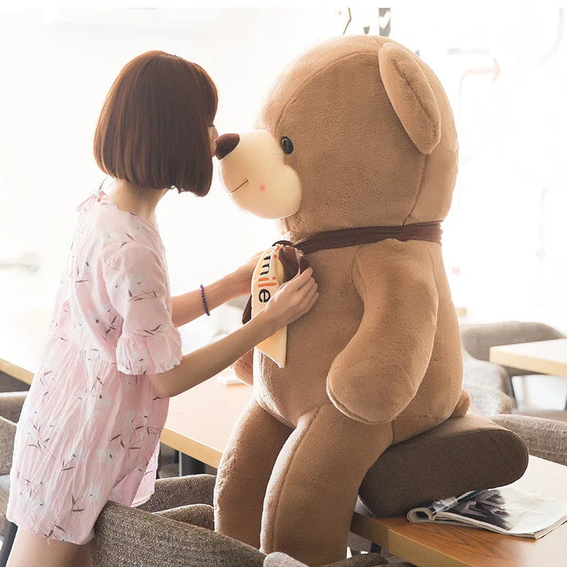 70cm Large Bear Plush Toys Hug Figurine Ribbon Teddy Dolls Valentine's Day Birthday Gift Throw Pillow for Girlfriend Baby Kids