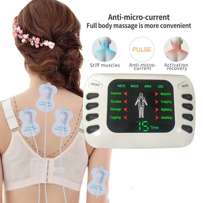 BXA 309B Dual Output Tens Acupuncture Electric Therapy EMS Muscle Stimulator 8 Modes Meridian Physiotherapy Apparatus Massager