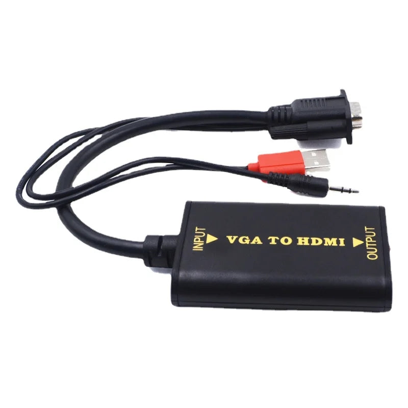 VGA To HDMI Converter - Audio Input with USB Power Supply - VGA To HDMI Female Video Audio Converter